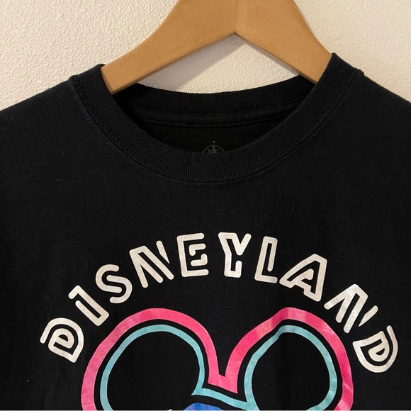 Disney Parks Retro Disneyland Mickey Mouse Neon 55 Black Graphic Tee-Medium - Picture 3 of 6